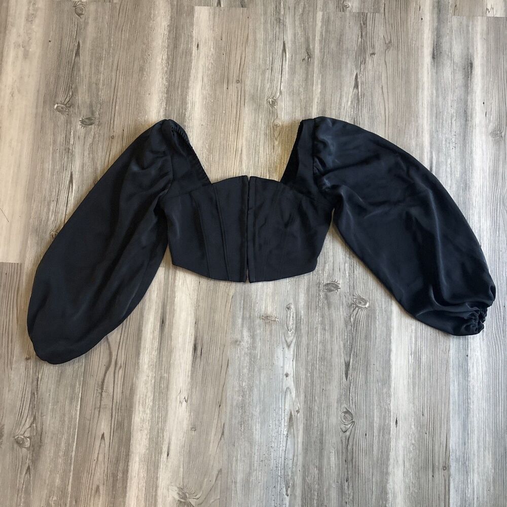 Urban Outfitters Maddie Women's Top Bustier Corset Puff Sleeve Crop Top Size S - Picture 3 of 9